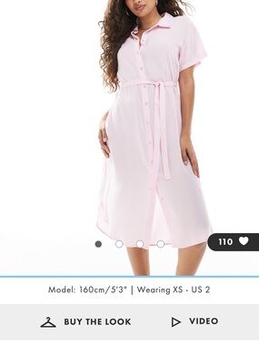 Vero Moda Soft Button-Front Pink Maternity button down midi  Shirt Dress